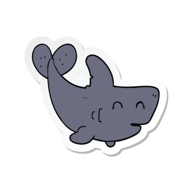 etiket bir karikatür köpekbalığı