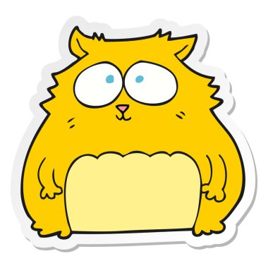 etiket bir karikatür kedi