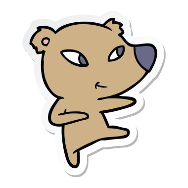 etiket bir sevimli çizgi ayının