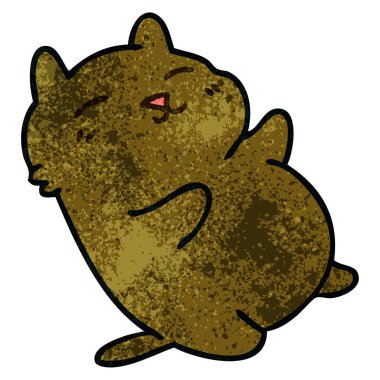 ilginç el çizilmiş karikatür kedi