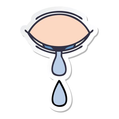 göz ağlıyor bir sevimli çizgi etiket