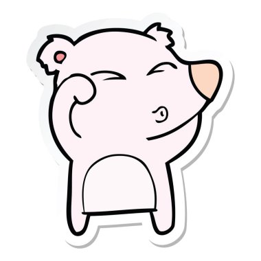 etiket gözler sürtünme bir karikatür yorgun ayının