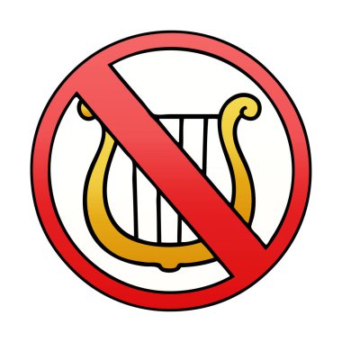 Degrade gölgeli çizgi film müzik işareti izin.