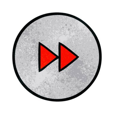 Retro grunge doku karikatür hızlı ileri düğmesinin