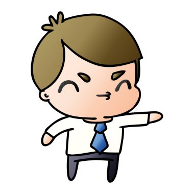 kawaii hoş çocuk degrade çizgi film gösterimi