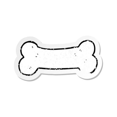 bir çizgi film kemiğin sıkıntılı etiket