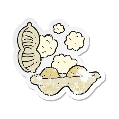 bir çizgi film fıstık Retro sıkıntılı etiket