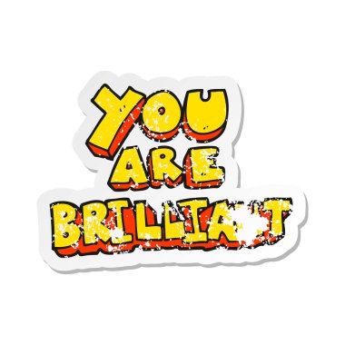 bir sizin Retro sıkıntılı etiket are parlak çizgi film simgesi