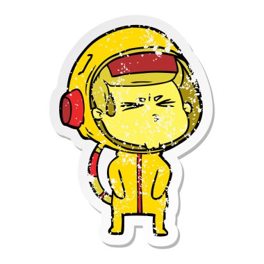 bir karikatür sıkıntılı etiket astronot vurguladı