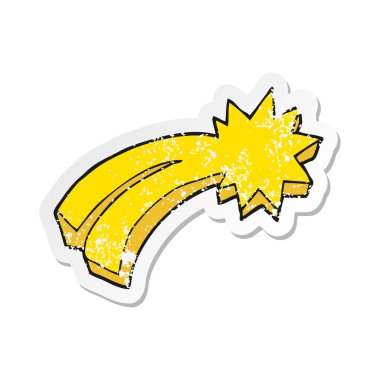 bir çizgi film yıldız Retro sıkıntılı etiket