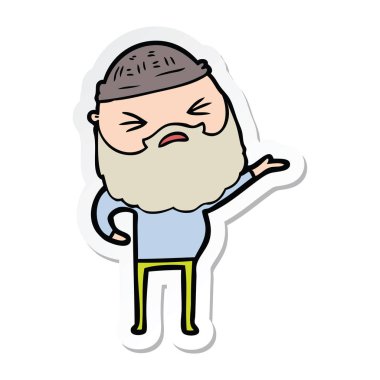 sakallı bir çizgi film adam etiketi