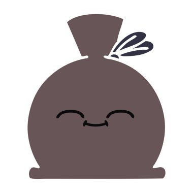 bir çuval düz renk retro karikatür