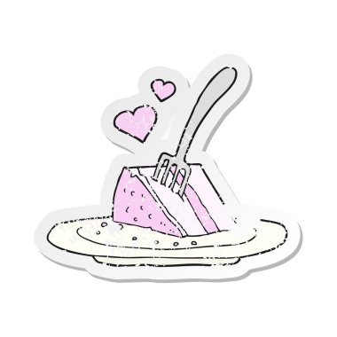 bir çizgi film çok güzel pasta Retro sıkıntılı etiket