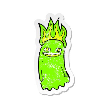 bir komik karikatür hayaletin Retro sıkıntılı etiket