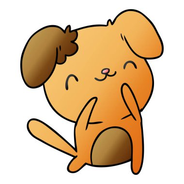 Degrade çizgi film illüstrasyon kawaii şirin bir köpek