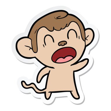 etiket bağırarak karikatür maymun