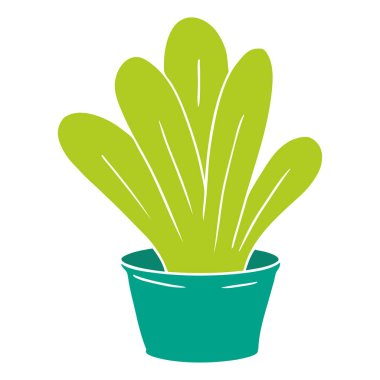 elle çizilmiş karikatür doodle yeşil bir kapalı bitki