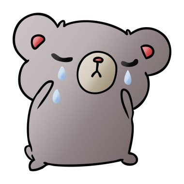 şirin bir ağlayan ayının degrade çizgi film