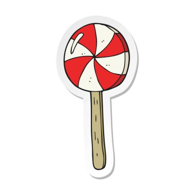 bir çizgi film lolipop etiket