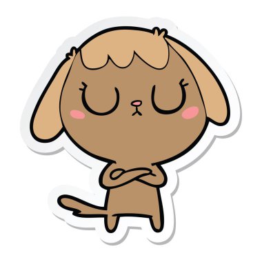 sevimli çizgi köpek etiket