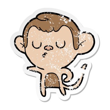 bir karikatür maymun sıkıntılı etiket