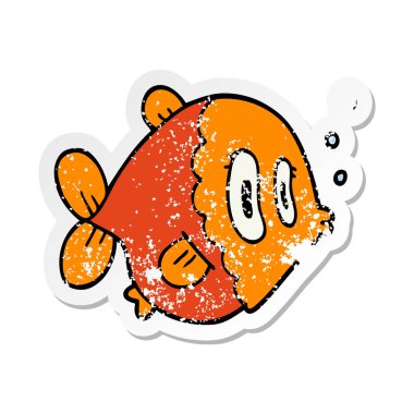 bir çizgi film balık sıkıntılı etiket