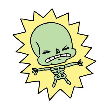 korkunç bir iskeletin çizgi film 