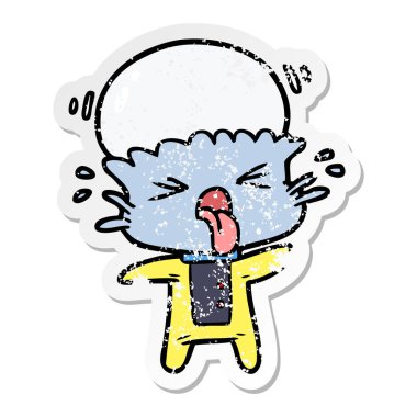 bir garip karikatür yabancı sıkıntılı etiket