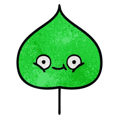 Retro grunge doku çizgi film ekspresiyon yaprak