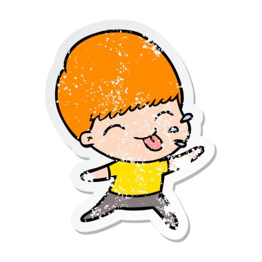 bir çizgi film kaba adamın sıkıntılı etiket