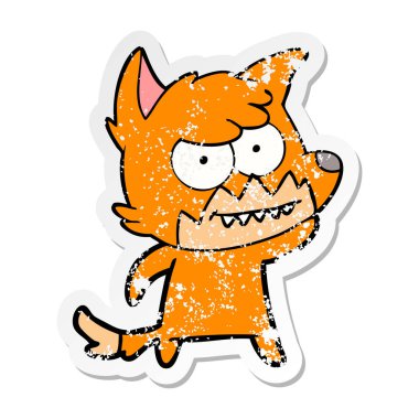 bir çizgi film sırıtan Fox sıkıntılı etiket