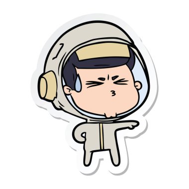 etiket bir karikatür astronot vurguladı