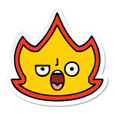 sevimli çizgi yangın etiket