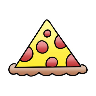 ilginç degrade gölgeli karikatür dilim pizza