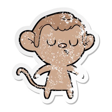 bir karikatür maymun sıkıntılı etiket