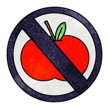 retro grunge doku karikatür yemeksiz izin işaret