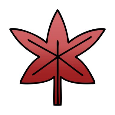 Degrade gölgeli karikatür sonbahar yaprak