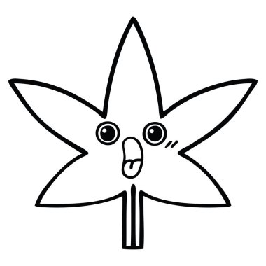 çizim karikatür marihuana yaprağı