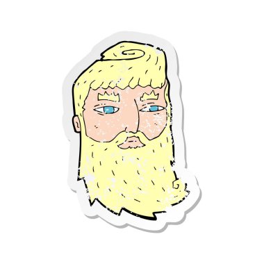 bir karikatür Retro sıkıntılı etiket adam sakallı