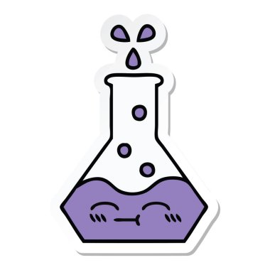 sevimli çizgi bilim kabı etiket