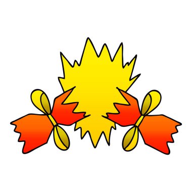 kraker çekti ilginç degrade gölgeli çizgi film