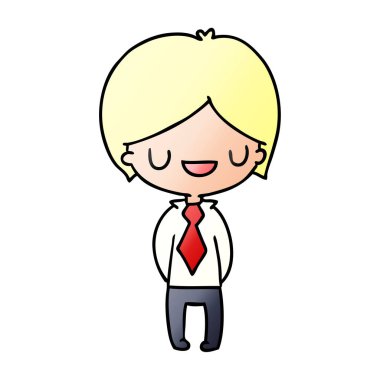 kawaii hoş çocuk degrade çizgi film gösterimi