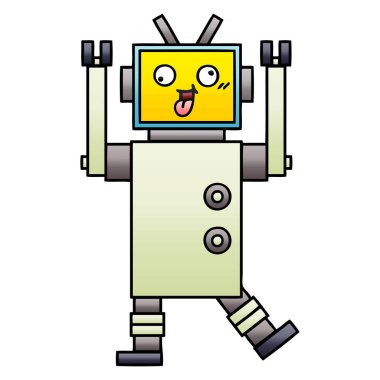 bir robot degrade gölgeli çizgi film