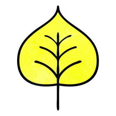 Retro grunge doku çizgi film sonbahar yaprak