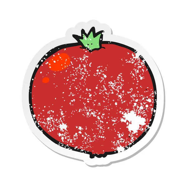 Etiqueta angustiada retro de um tomate de desenho animado —  Vetores de Stock