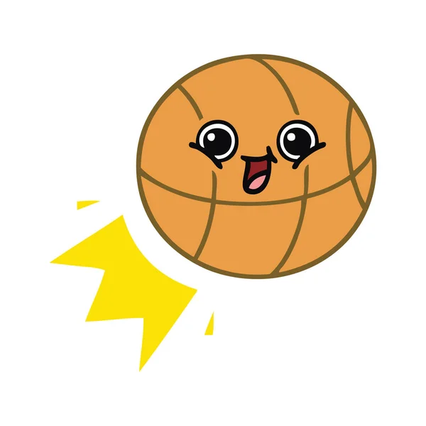 Plat couleur rétro dessin animé basket — Image vectorielle