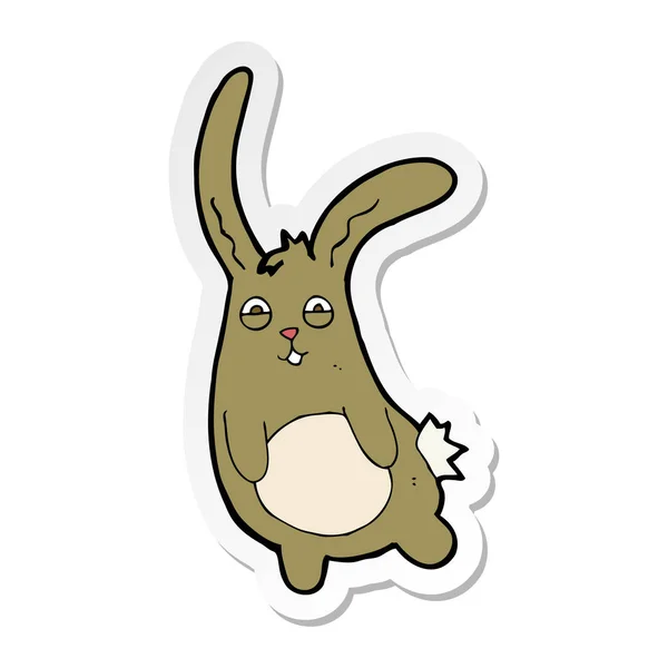 Sticker Funny Cartoon Rabbit — Stock Vector
