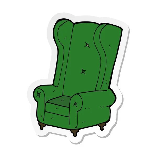 Sticker of a cartoon old armchair — Stock Vector