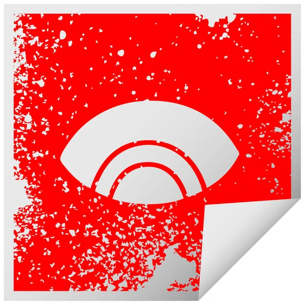 Quadratische Peeling Sticker Symbol Auge Blick nach unten — Stockvektor
