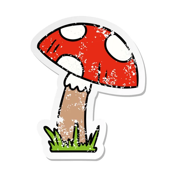 Hand Getekende Noodlijdende Sticker Cartoon Doodle Van Een Toad Kruk — Stockvector